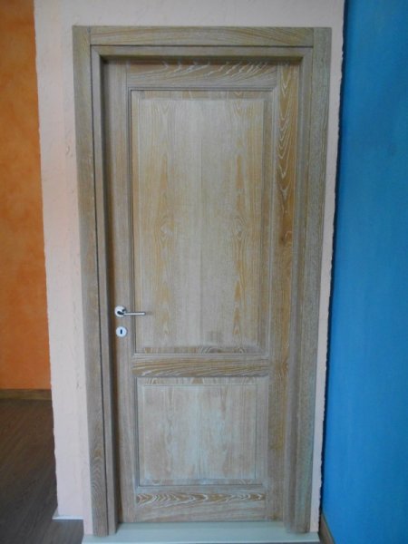 PORTA IN LEGNO LAMELLARE DECAPE' SPAZZOLATO